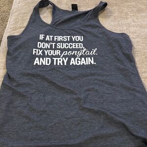 Gray Tank Top with Motivational Quote